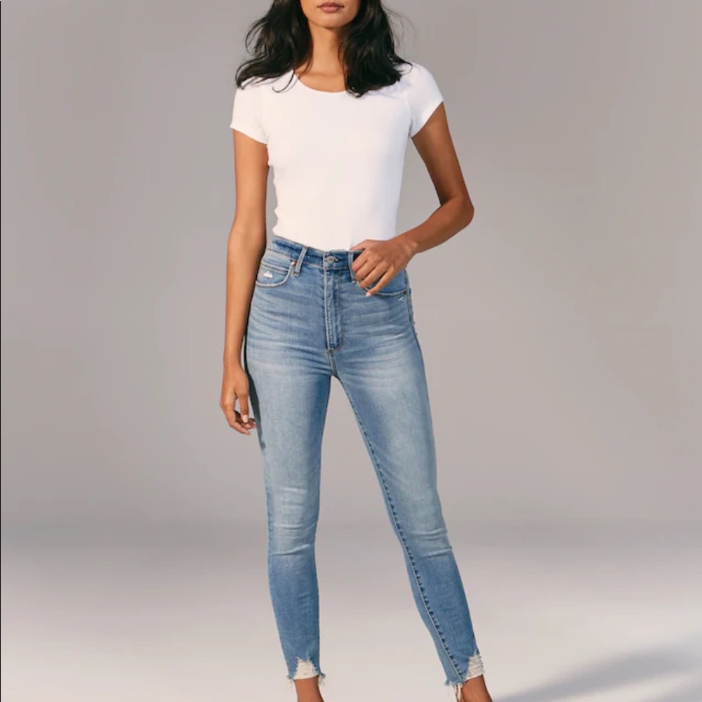 A&F Ultra High Rise Super Skinny Ankle Jeans
